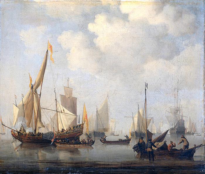 willem van de velde  the younger Ships in a calm Norge oil painting art